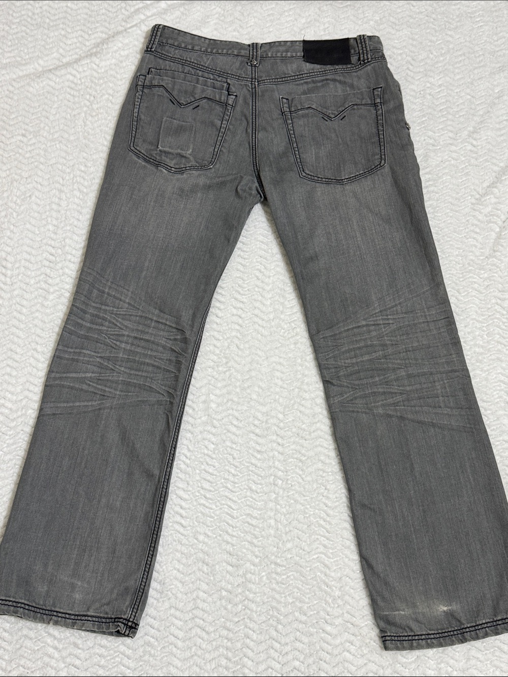 Do Denim Gray Y2K Skater Rocker Jeans Size 36/33 - Picture 10 of 14